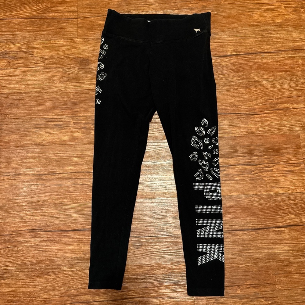 Pink Victorias Secret Rhinestone Yoga Leggings